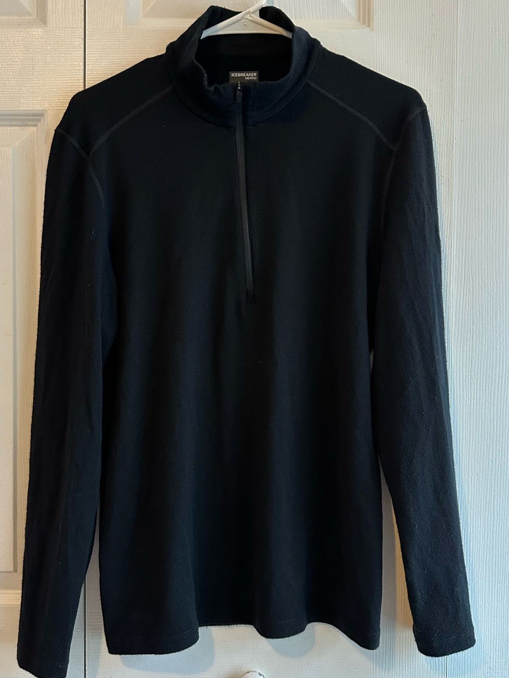 Icebreaker 260 Tech Men Merino Wool Half Zip Performance Black Pullover